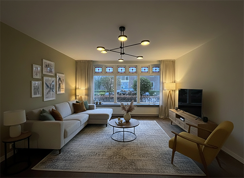 Binnenstucwerk Woonkamer met open haard – Project Eindhoven Strijp